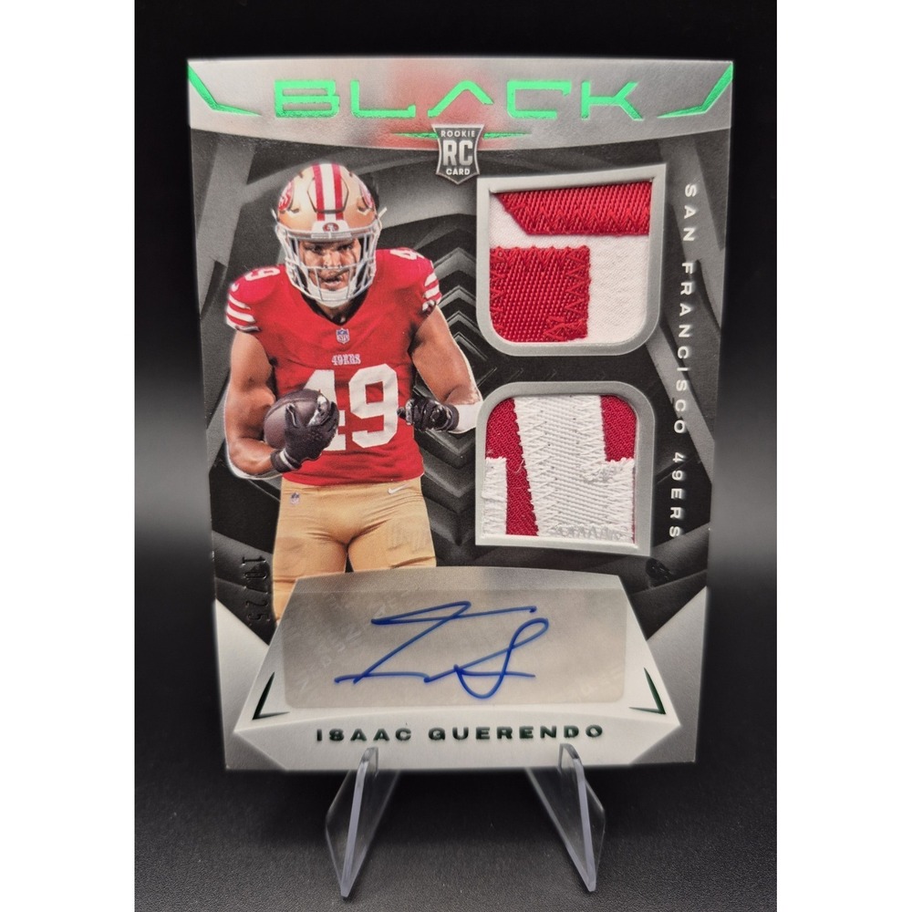 2024 Panini Black‎ Isaac Guerendo #RSM-42 Rookie Signature Materials Emerald /25